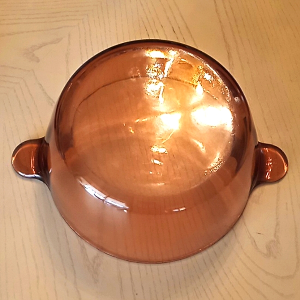 Vintage Corningware VISION/PYREX Amber Glass Round Pot With Lid. 4.5 Liter. USA. - Picture 9 of 14